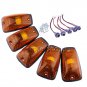 (5) Roof Cab Marker Running Clearance Light Amber Covers Lens For Chevy/GMC C/K
