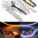 2pcs Switchback LED Strip Lights & Sequential Turn Signal For Headlight Retrofit