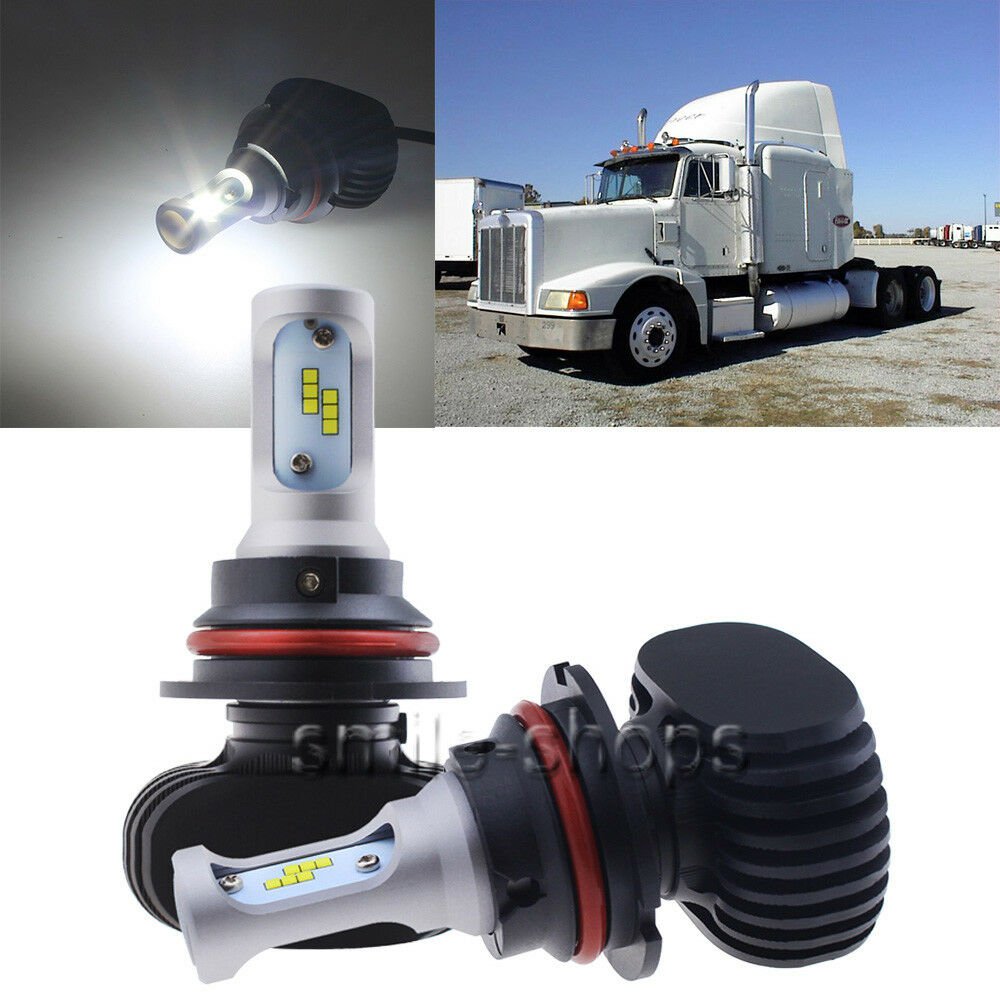 For Peterbilt 377 385 LED Headlight Conversion Kit 9007 HB5 50W HID White Bulbs