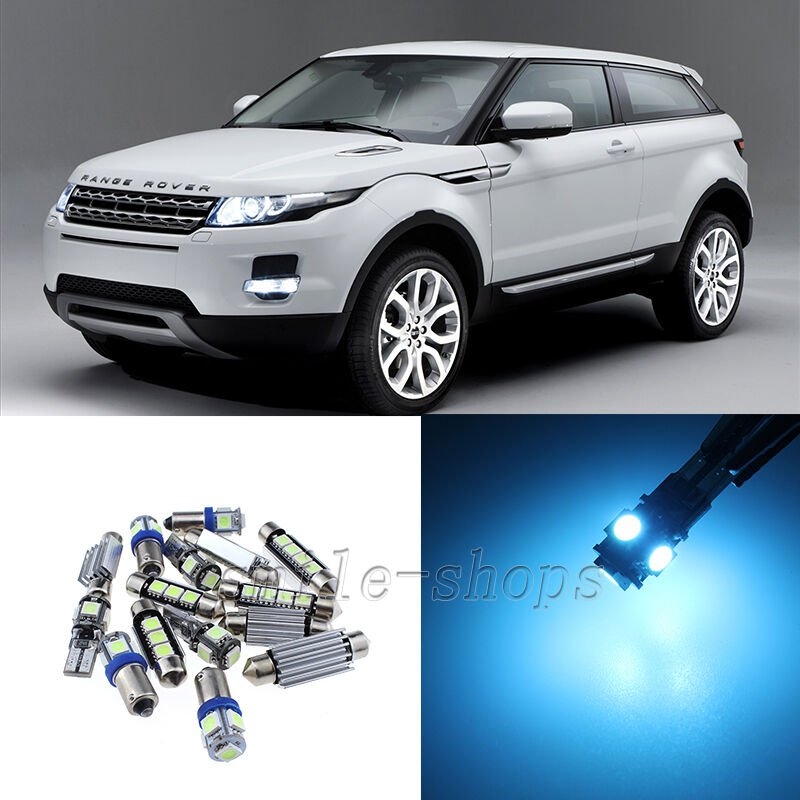 Error Free Ice Blue 12pcs Interior LED Light Kit for 12-16 Range Rover Evoque