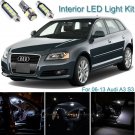 14pcs Bright White Interior LED Light Package Kit Deal For Audi A3 S3 2006-2013
