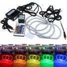 4pcs RGB 7-Color LED Angel Eyes Halo Rings For 07-14 Chevy Silverado GMC Sierra