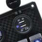 12/24V Car Boat 6 Gang Aluminium Blue LED Rocker Switch Panel Circuit Breaker