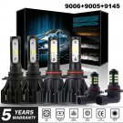 9005+9006+9145 COB LED Headlight Bulbs For Jeep Grand Cherokee 2005-2010 6500K