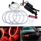 For BMW E30 E32 E34 Brilliant Red CCFL LED Angel Eyes Halo Rings Headlight Kit