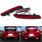 2 x Red Lens LED Rear Bumper Reflector Taillight Brake Light For Honda CR-Z CR-V