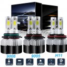 COB 9006+9005+H11 LED Car Headlight Kit 3960W 594000LM Hi-Low Beam Bulb 6000K