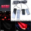 Red LED Car Decorative Inner Door Bowl Wrists Handle Armrest Light Ambient Lamps