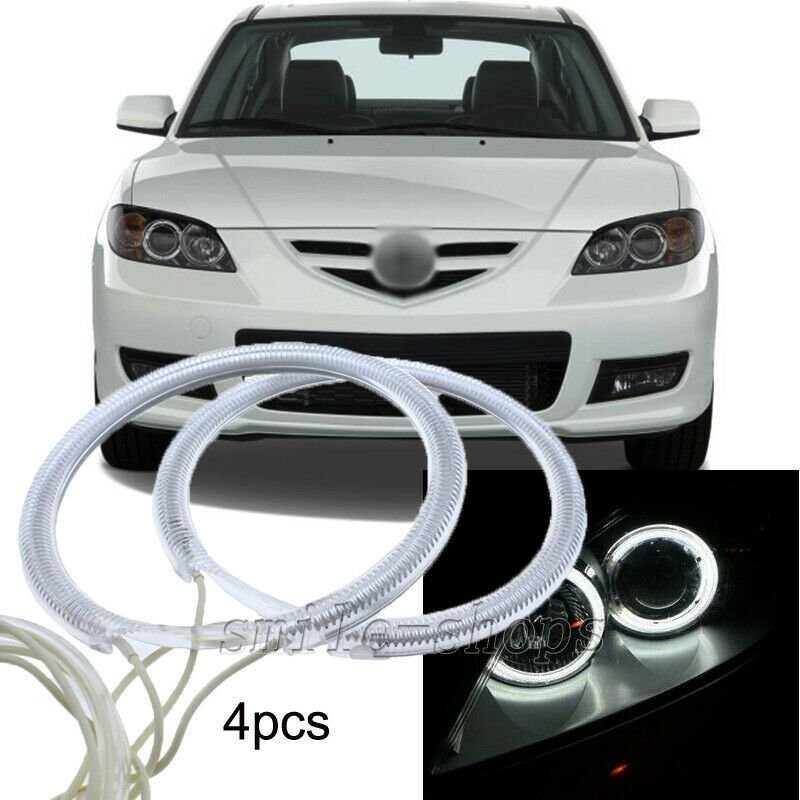 6000K White CCFL Angel Eyes Halo Ring Kit For 2004-2008 Mazda 3 Sedan Hatchback