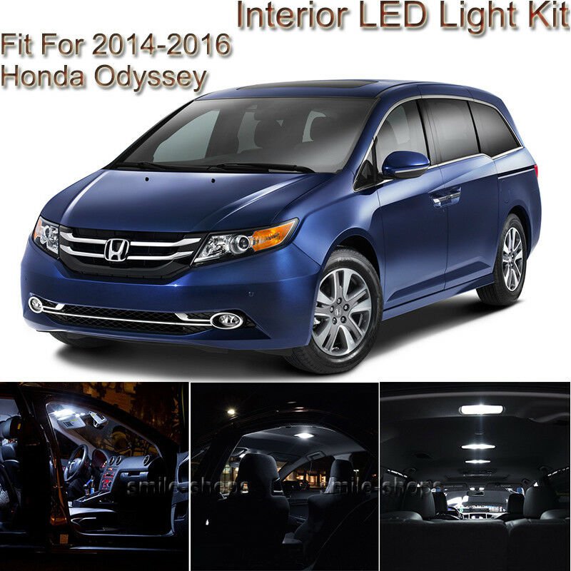 For Honda Odyssey 2014-2016 White Interior LED Light kit + White License Light