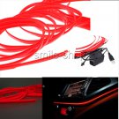 10M Red LED Cold Light Strip Interior Flexible Atmosphere Decor Lamp Waterproof