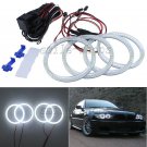4pcs White SMD Angel Eye Halo Ring Light Kit For BMW LCI E46 3 Series 2D Facelif