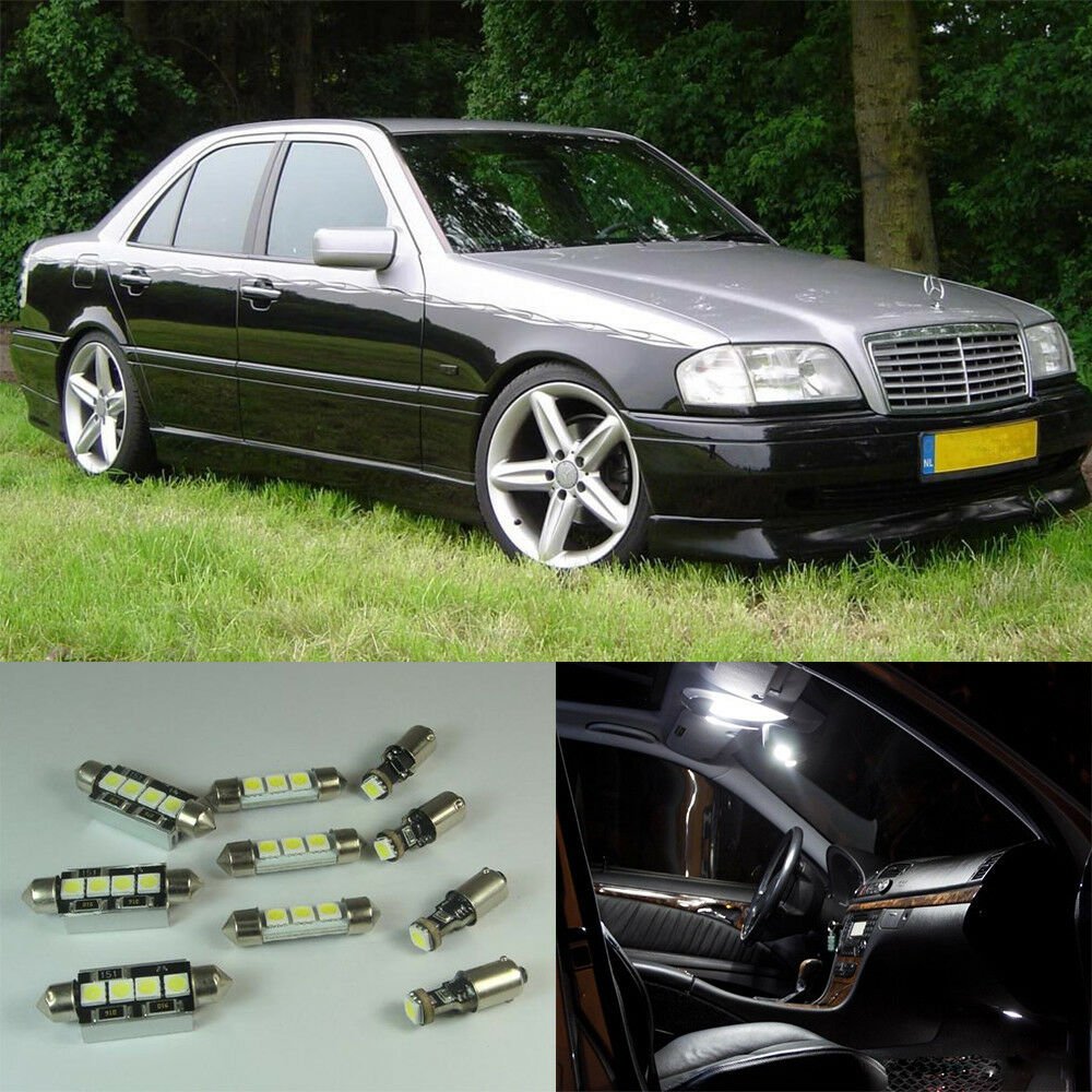 13pcs white Interior LED light kit for Mercedes Benz C class W 202 1994-1999