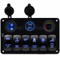 Great Laser 6 Gang Blue LED Switch Panel Circuit Breaker for Car Boat Marine