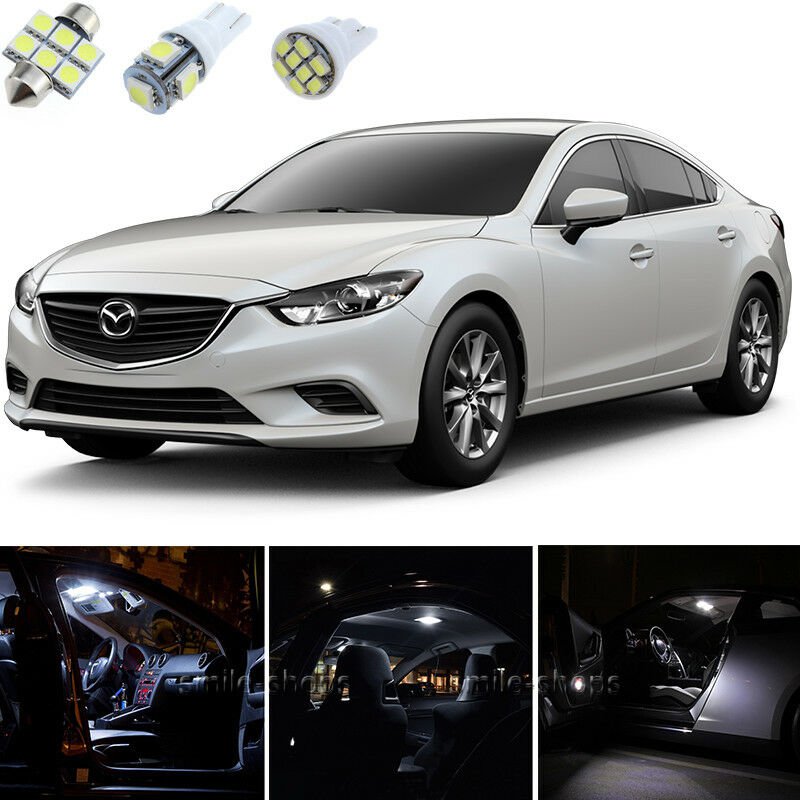 15pcs Bright White Interior LED Light Package Kit Deal For Mazda 6 2014-2017