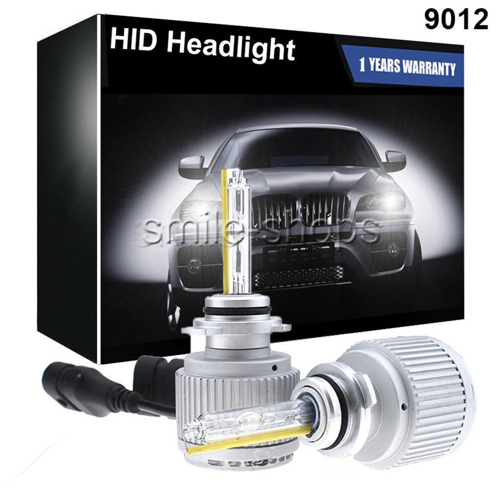 2pcs 9012 HID Headlight Bulb Replace High Low Beam AC 55W 6000K White Waterproof