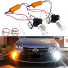 2pcs 42-SMD 1156 7506 7527 BA15S Switchback LED Bulbs For DRL/Turn Signal Lights