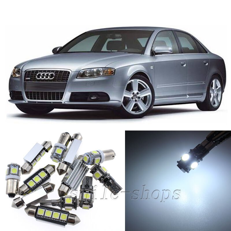 Error Free White 22pcs Interior LED Light Kit for 98-08 Audi B5 B6 B7 A4 S4 Avan