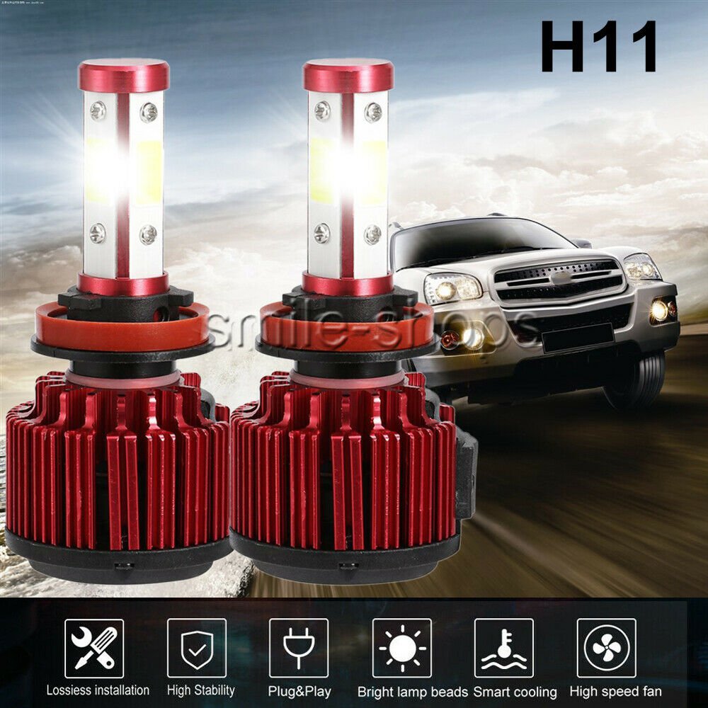 X6 COB LED Headlight Kit H11 6000K White 1800W Low Beam For GMC Acadia 2007-2012