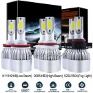6 x LED Headlight Kit Hi Lo Fog Light For Chevy Silverado 2500 3500 HD 2007-2018