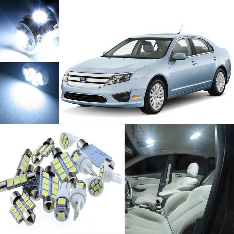 11pcs White Interior LED Light Package Kit for Ford Fusion 2006-2012