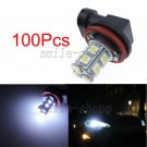 100pcs H11 White 13-5050-SMD LED Foglight Headlamp Driving Daytime Running Bulbs