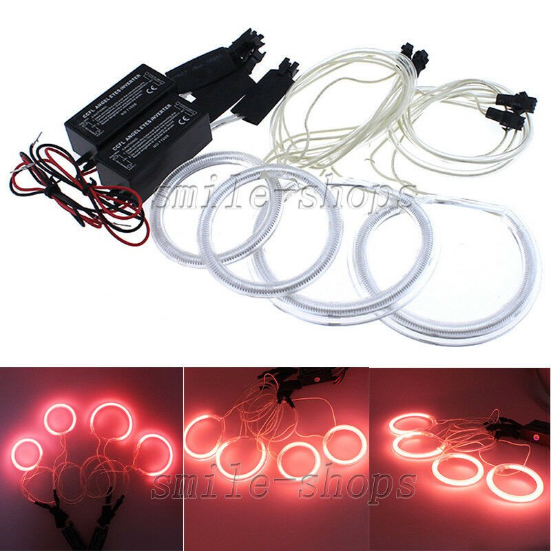 4pcs Red CCFL Angel Eyes Halo Rings LED Headlight Kit For 2003-2007 Mazda 6