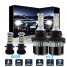 4x COB Combo H13 LED Headlight Hi/lo+9145 Fog Light Fit For Ford F-150 2004-2014