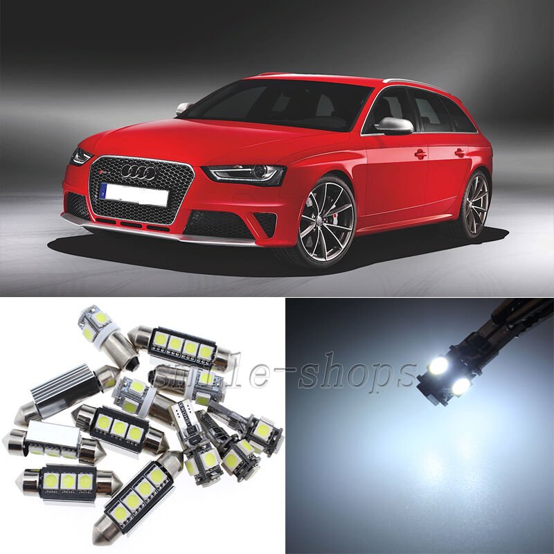 Error Free White 16pcs Interior LED Light Kit for 2008-2014 Audi A4 S4 RS4 B8