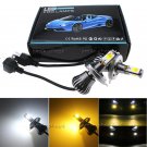 2pcs Switchback White & Amber H4 HB2 9003 High Power LED DRL Fog Drving Lights