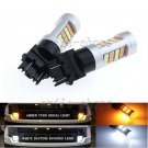 2x 3157 LED Switchback 42SMD Dual Color White Yellow Turn Signal Light 3056 3456