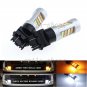 2x 3157 LED Switchback 42SMD Dual Color White Yellow Turn Signal Light 3056 3456