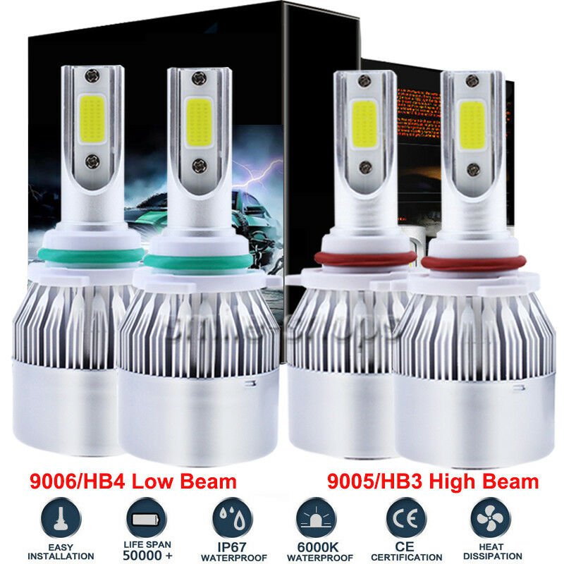 9006 9005 High Low Beam LED Headlight For Honda Accord 1990-2012 Civic 2004-2015
