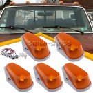 5Pcs Cab Roof Light Marker Amber Covers w/ Base Housing For 1980-1997 Ford F-150