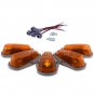 5Pcs Cab Roof Light Marker Amber Covers w/ Base Housing For 1980-1997 Ford F-150