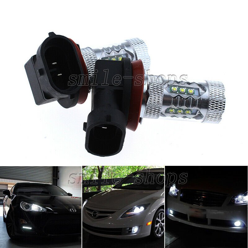 2pcs H11 Bright White 80W LED Fog Lights For Mitsubishi Montero Pajero 2007-2015