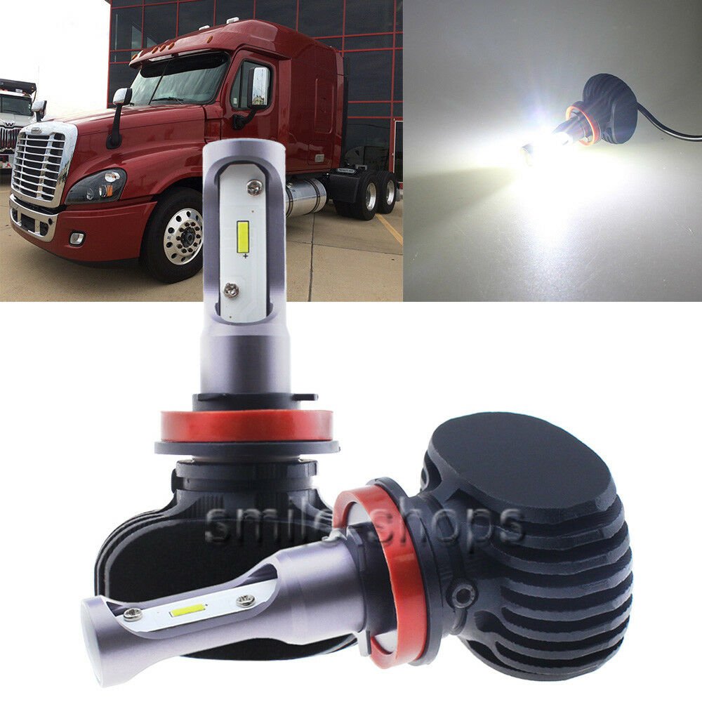 2 x H11 LED Headlight Bulbs For 2008-2016 Freightliner Cascadia Commercial Truck