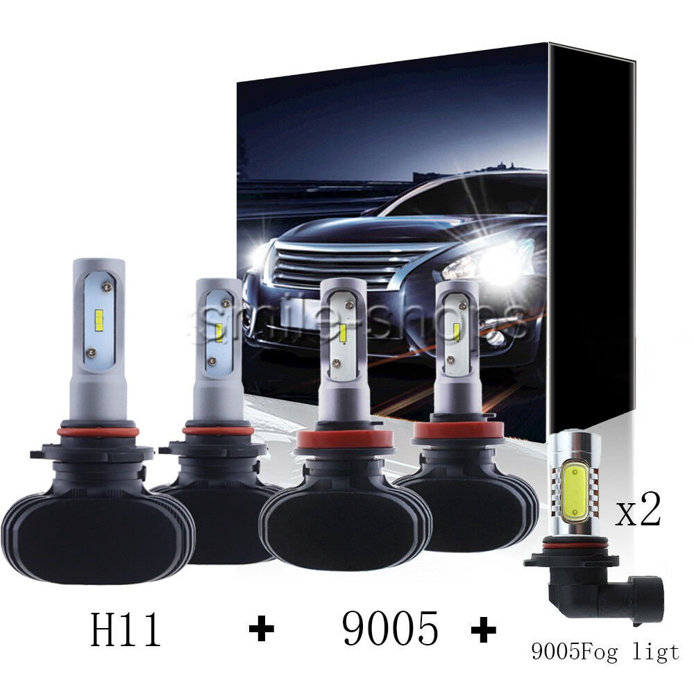 LED Headlight High Low + Fog Light For Dodge Ram 1500 2500 3500 4500 5500 09-17
