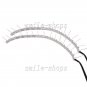2pcs Tear Eye White & Amber Headlight Switchback LED Strip Light Turn Signal