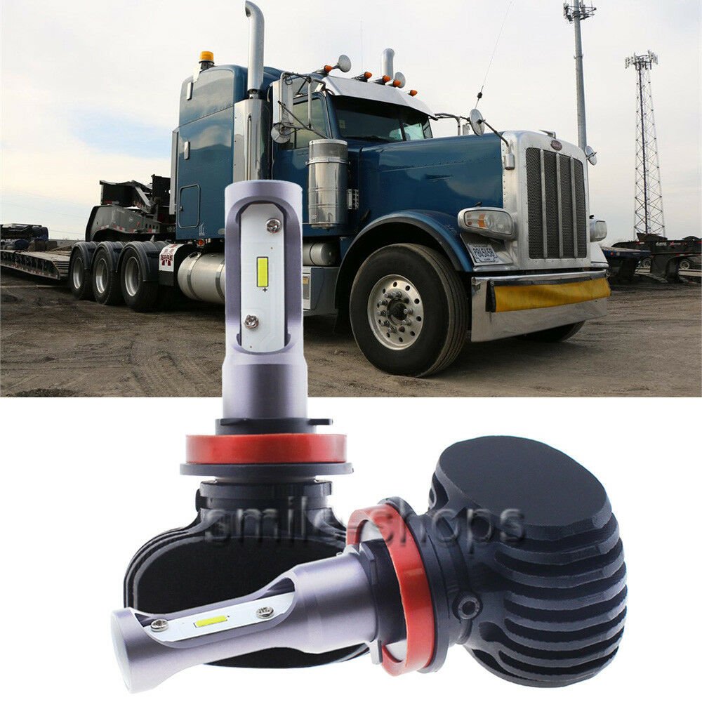H11 50W White CSP LED Headlamp Headlight Bulbs Kit Upgrade For Peterbilt 388 389