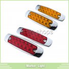 2 Red 2 Amber LED Sealed Side Marker Clearance Light Lamp Fish Shape Trailer 12V