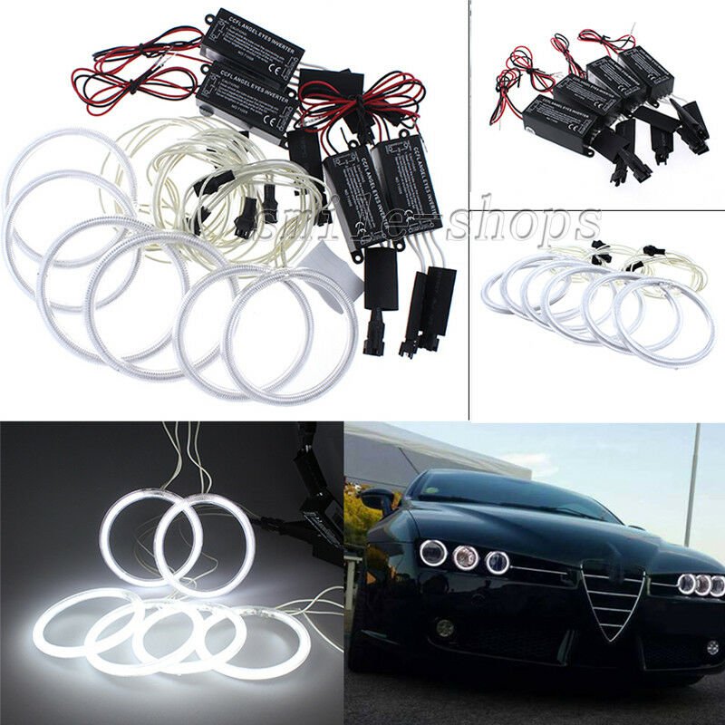 6pcs LED 6000K White CCFL Angel Eyes Halo Rings Kit For Alfa Romeo 159 2005-2011