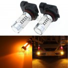 2pcs 9005 HB3 Amber 11W COB LED Fog Light Driving Light Daytime Running Lights
