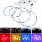 4pcs RGB Colorful LED SMD Angel Eyes Halo Rings Lights For VW Golf Mk4 1997-2003