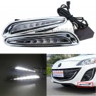2pcs White LED Daytime Running Light For Mazda 3 Axela Car Fog Lamp 2010-2013