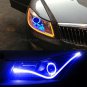 2x 60CM Car Dual Color Switchback Soft Tube DRL Turn Signal LED Light Strip Kit