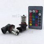 2pcs RGB 9005 5050 27-SMD Car LED Fog Driving Light Bulbs w/ Remote Control Kit