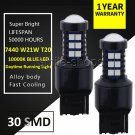Ultra Blue T20 7440 W21W LED 30SMD 3030 Car Daytime Running Light Bulbs DRL Lamp