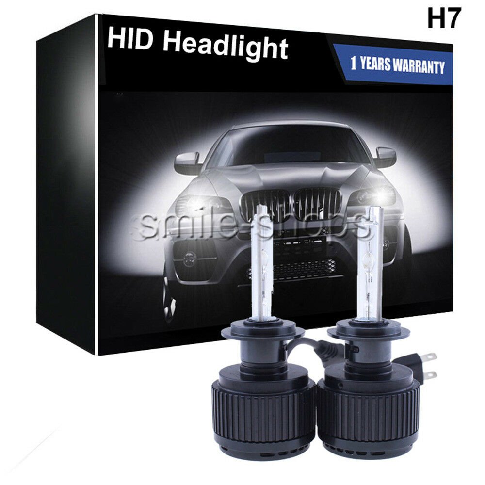 DC 35W HID Car Headlight Kit H7 6000K Super White High Power Bulbs One Pair