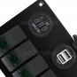 6 Gang Aluminium Green LED Rocker Switch Panel Breaker for Car RV Marine Boat